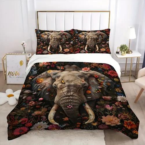 Comforter Elephant Elephant Background Theme Suitable For Children Kids And Adults Soft Warm And Breathable