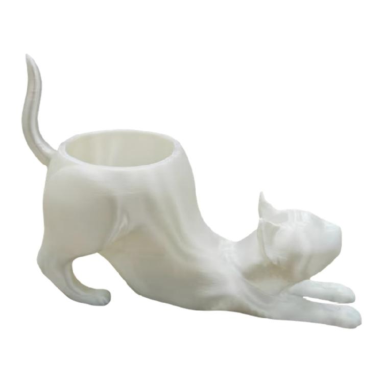 

Kitten Fleshy Plant Planter Pot Plastic Small Planter Figurine Plant Pot for Mini Plant Maintenance Indoor Accessories белый