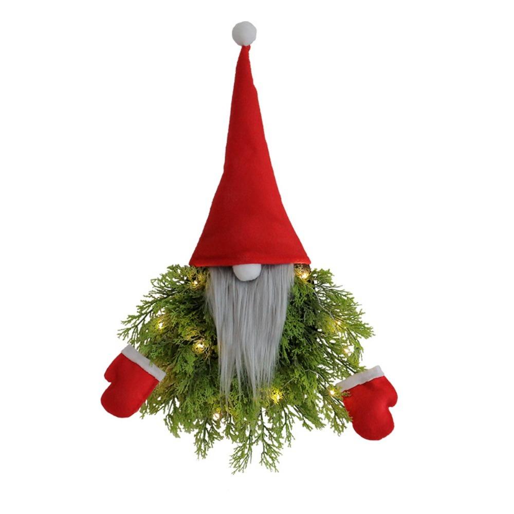 Long Hat Glowing Gnome Wreath Artificial Branches Faceless Doll Hanging Ornament  Bar