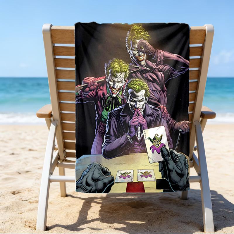 proof beach towel with a Joker pattern - soft,absorbent,quick-drying,machine washable - perfect for swimming,camping,bathing