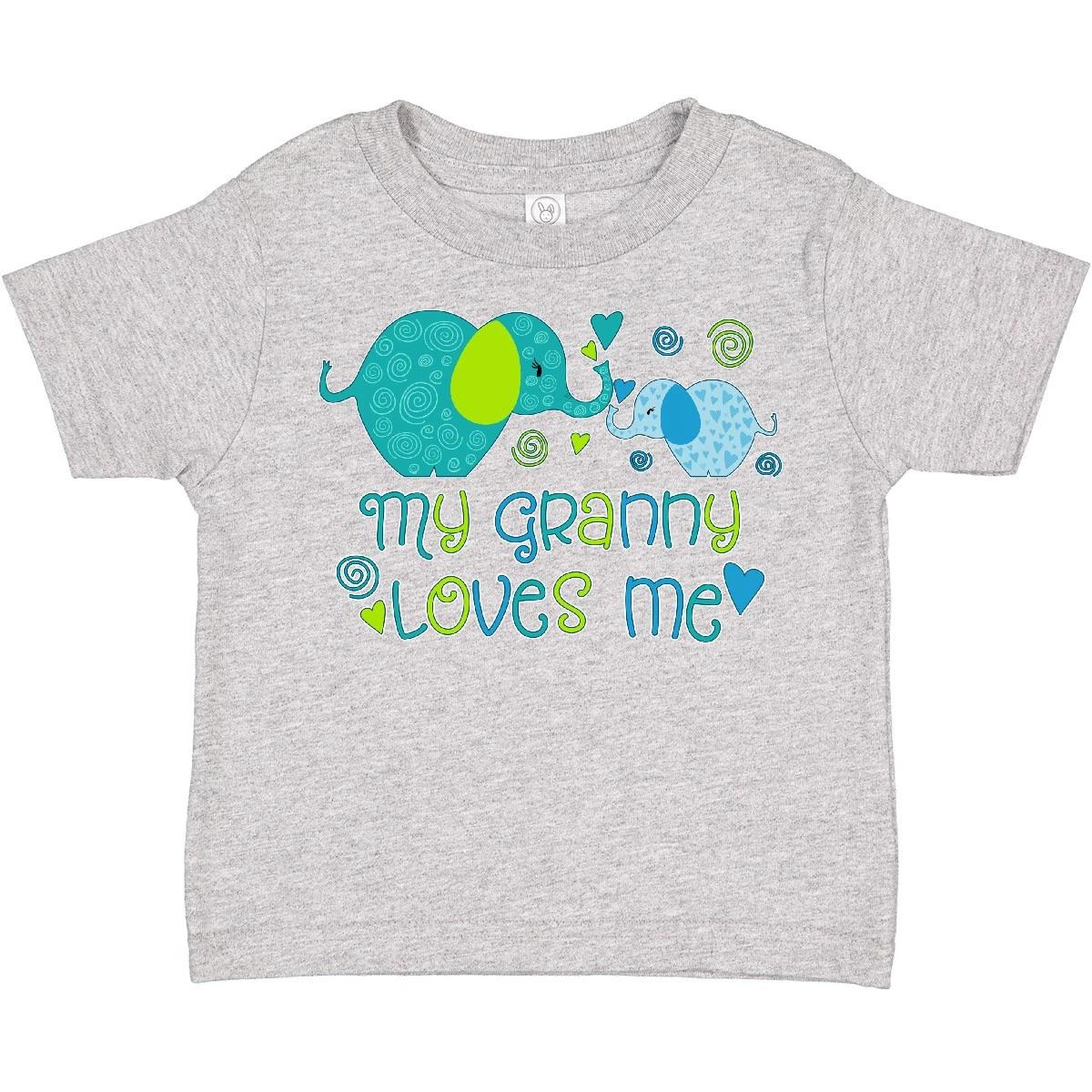 Inktastic My Granny Loves Me- Cute Elephants Toddler T-Shirt Family Grandmother 120