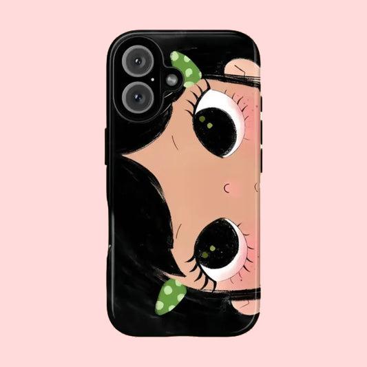 Clmj BIG EYES COMIC GIRL Phone Case for iPhone 17 16e 16 15 14 13 12 11 X XS XR XSMAX 7 8 Air Pro Max Plus Luxury Double-layer