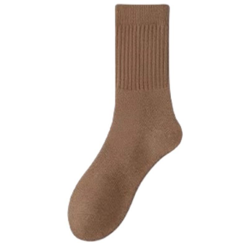 

Мужские зимние теплые бархатные и толстые махровые чулки из чистого хлопка, впитывающие пот, дезодорирующие, трубчатые, с кольцом для волос 1 pair коричневый