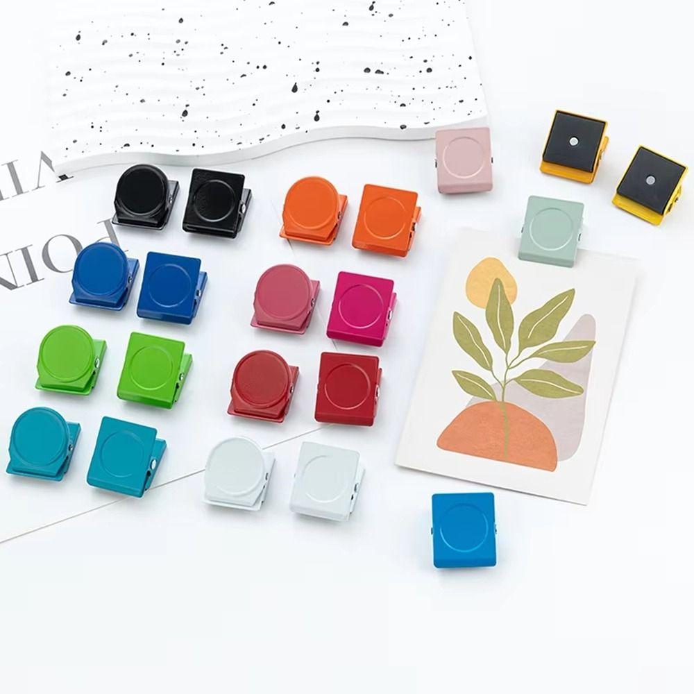 10PCS Colorful Mini Magnet Clamp Metal Memo Clips Multi-functional File Organizers  Office