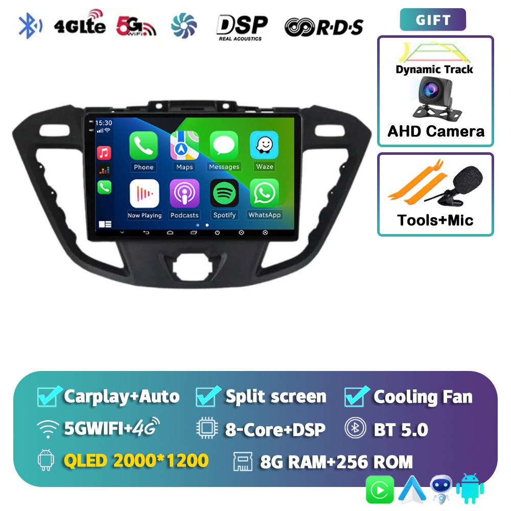 Android 14 Carplay Auto for Ford Transit Tourneo Custom 2013-2021 Navigation Car Radio 2 Din Multimedia Player Head Unit Stereo