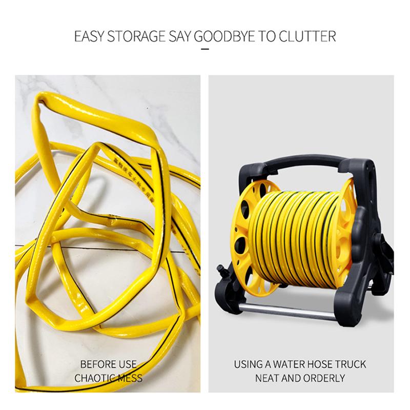 Diy Hose Reel Portable Water Pipe Storage Rack Single Arm Pipe Coiler Garden Hose Reel Abs Water Hose Holder Outside Lawn Yard