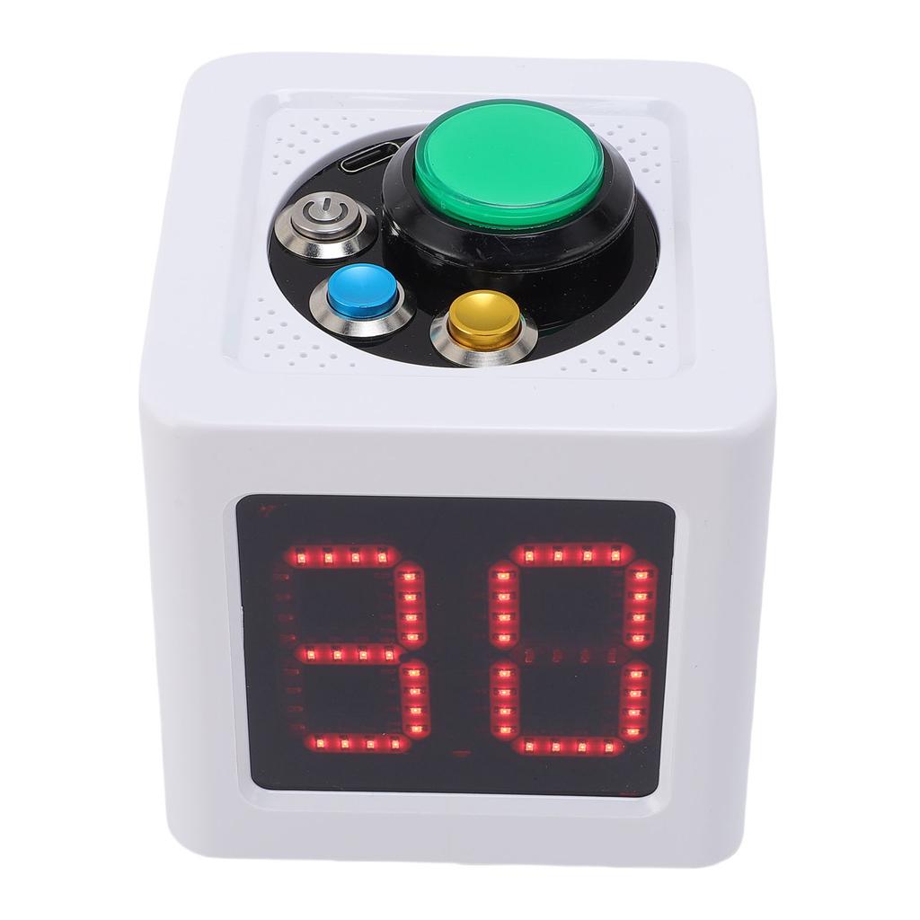4 Sides Cube Timer Batteries Operated Accurate Seconds Countdown Timer for Chess Poker Race White