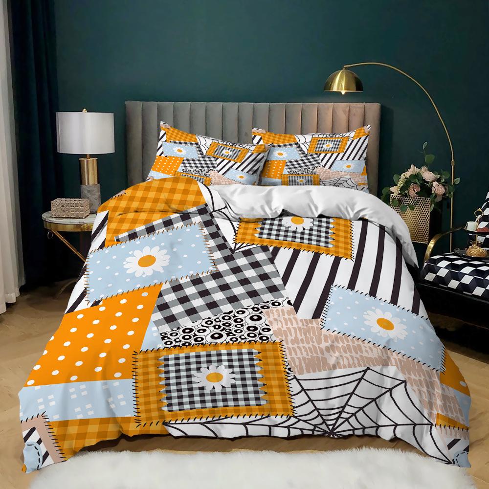 Comforter Small Fresh Microfiber Fresh Garden Style Colorful Flowers Bedding Set For Kids Girl Women Twin Double King Size