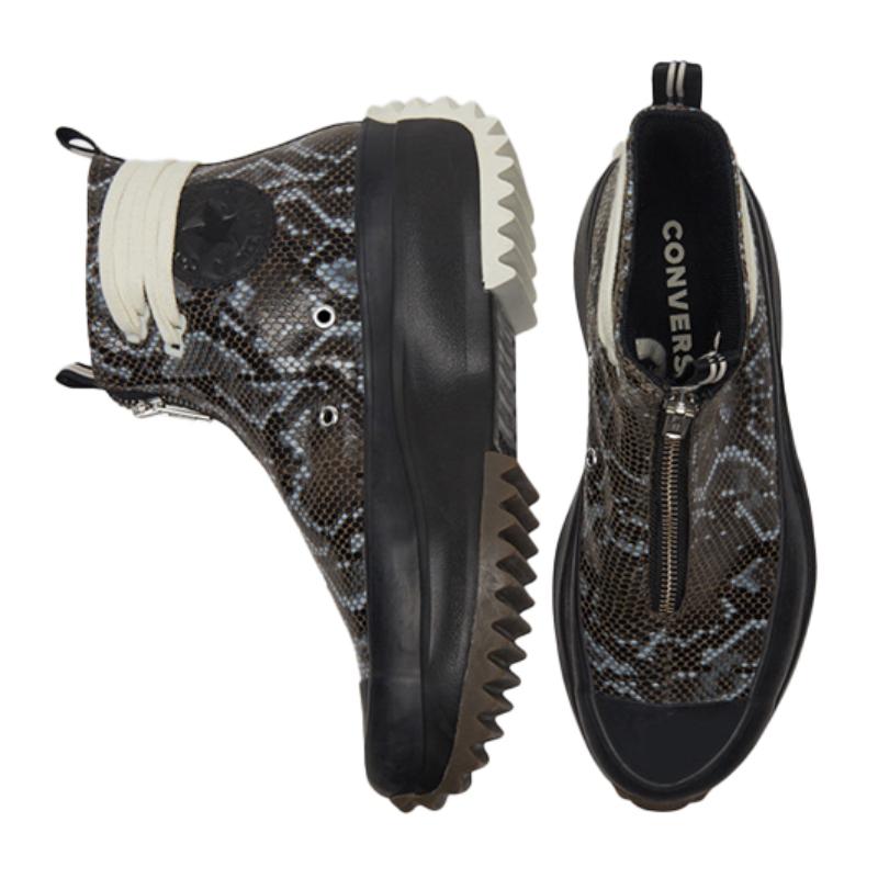 Converse Run Star Hike Zip Comfortable and Casual High-Top Canvas Shoes Unisex Snake Print Black