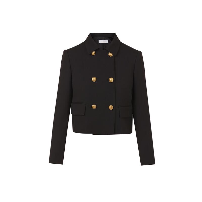 Langzi Wool Blend Retro Double-Breasted Short Jacket