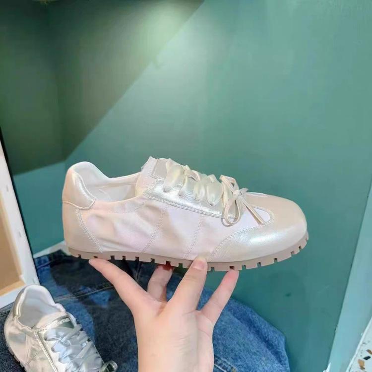 Soft-soled Satin Mary Jane Shoes Women's 2025 New Summer German Training Board Shoes Versatile High Bow Ballet Shoes