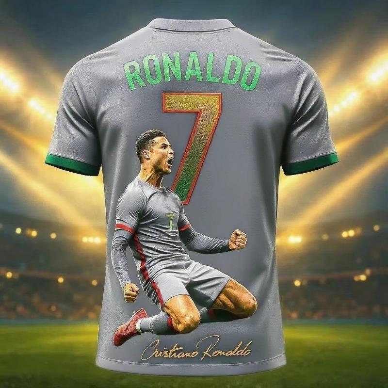 Arrival Special Edition Ronaldo 7 Football Jersey Oversize Sport Short Sleeve Training Uniform Soccer Jersey Men Tshirt
