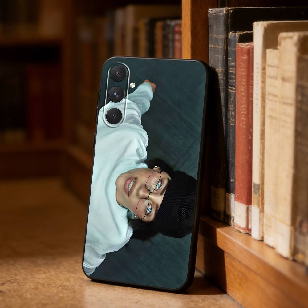

Singer B-Billie Phone Case For Samsung S26,S25,S24,S23,S22,S21,Ultra,Plus,FE Black Soft Cover Samsung S24ULTRA