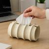 Soft Furnishing Ornament Sandstone Style Tissue Box Cover, Decorative Napkin Holder, Minimalist Travertine Cover Paper Towel Dispenser for Bathroom