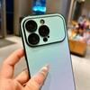 Fashion Gradient Color Leather Texture Phone Case For iPhone 17 16 15 14 Plus 13 Pro Max Lens Film Matte Bumper Shockproof Cover
