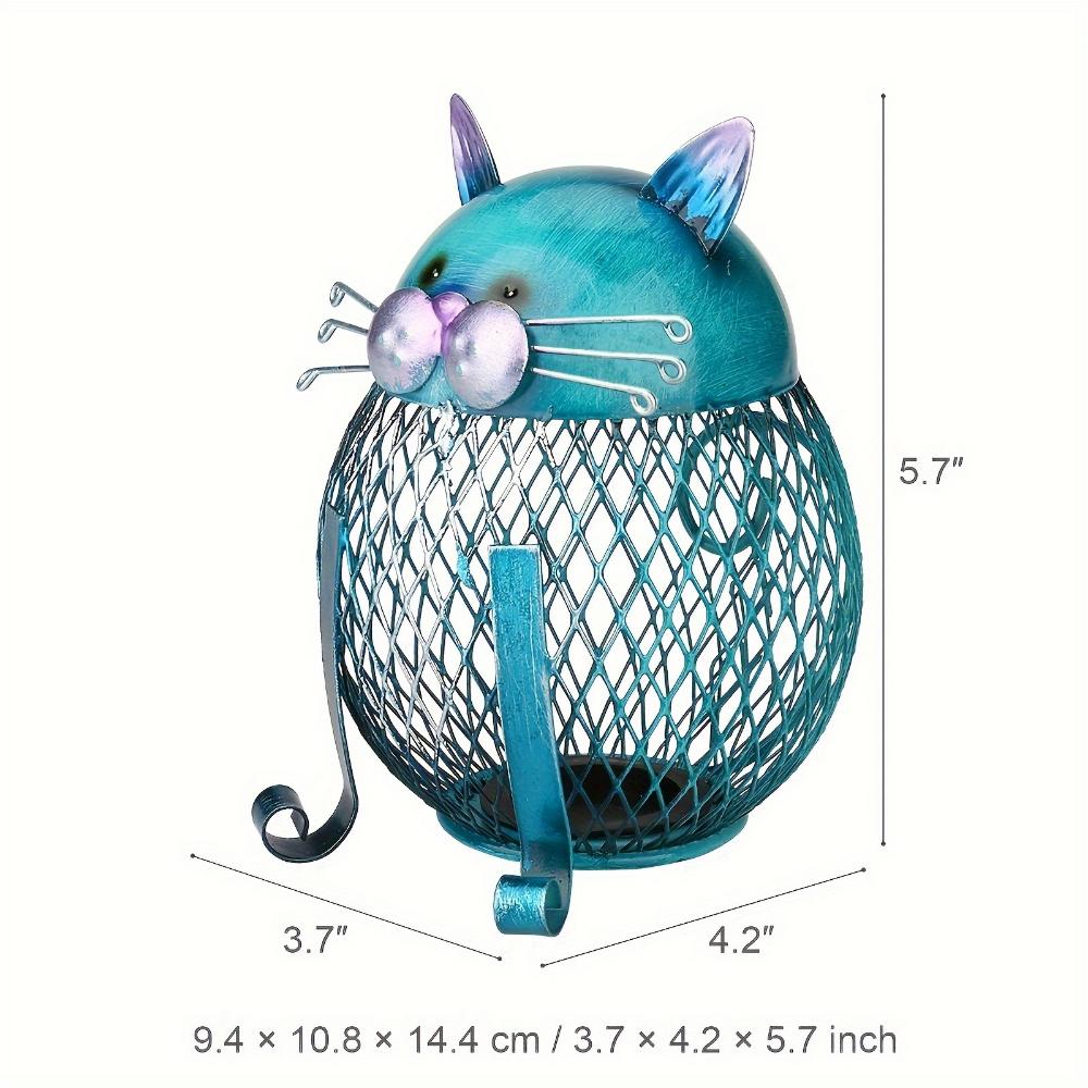 Cat Coin Piggy Bank Animal Piggy Bank with Bottom Cover Creative Cat Gift Suitable for Home Living Room Bookshelf Decoration Birthday Gift