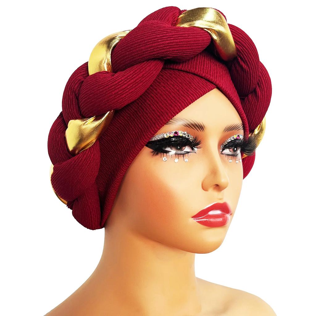 African Headtie African Autogele Cap Women Turban Muslim Female Head Wraps