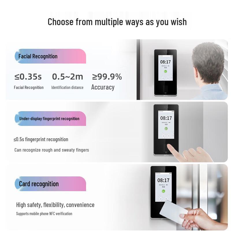 ZKTECO zFace1300 Dynamic Face & Fingerprint Access Control System CN plug (adapter included)