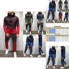 Premium Mens 2pc Tracksuit Set Hoodie And Joggers With Slim Fit And Zip Pockets