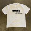 Pure Cotton Short Sleeve Tshirt Unisexs Loose Fit Retro Style Printed Round Neck Casual Top For Couples Xiaocheng Story Multi