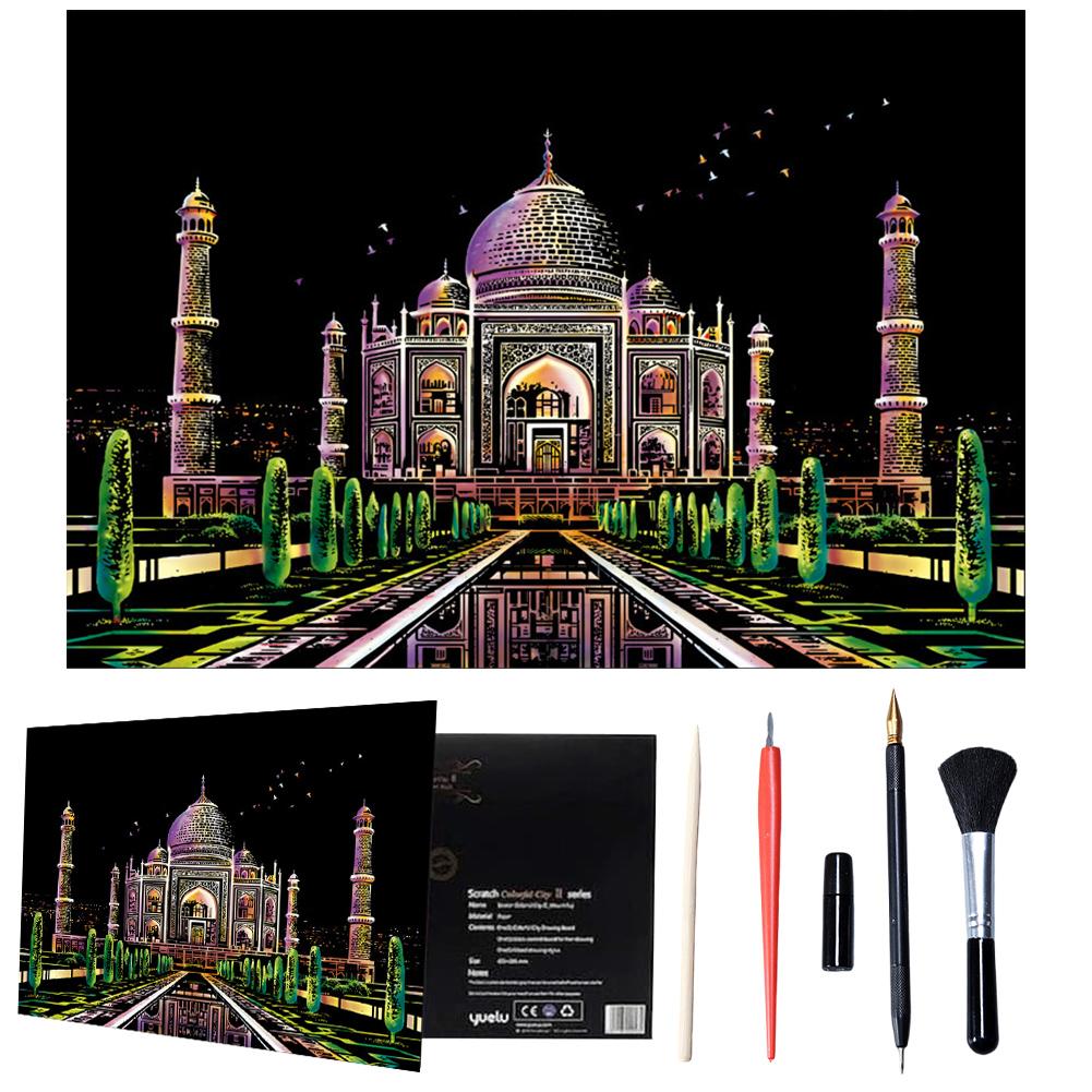 Scratch Art Paper for Adults Scratch Art Painting Paper DIY Night View Scratchboard Gift for Friends Family