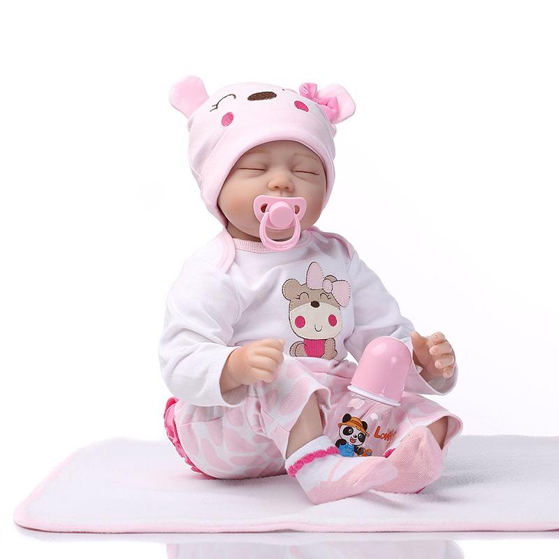 Gift 22" Reborn Baby Dolls Lifelike Newborn Silicone Vinyl Handmade Body Full