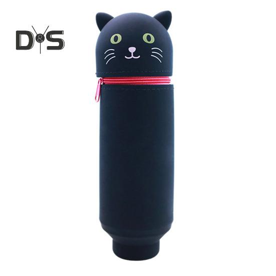 

Телескопический силиконовый пенал с изображением мультяшных животных, держатель для ручек, сумка для хранения канцелярских принадлежностей и косметики для школы и офиса E