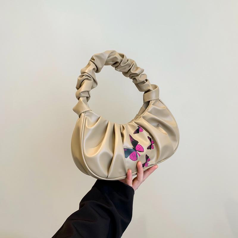 Neue Sommer-Mode Trendige Halbmond-Achseltasche für Damen Wolkenplissierte Tasche Textur Koreanischer Stil Umhängetasche