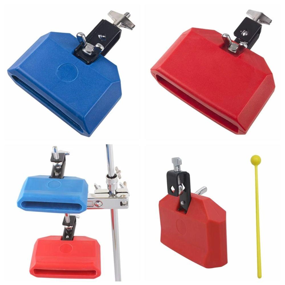 Blue Red Drum Clapper Jazz Style Drum Jam Block Durable Drum Bell Set Drum Parts