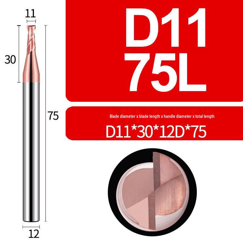 Tungsten Steel 2-Flute Carbide End Mill, 55° Keyway CNC Flat Bottom Cutter