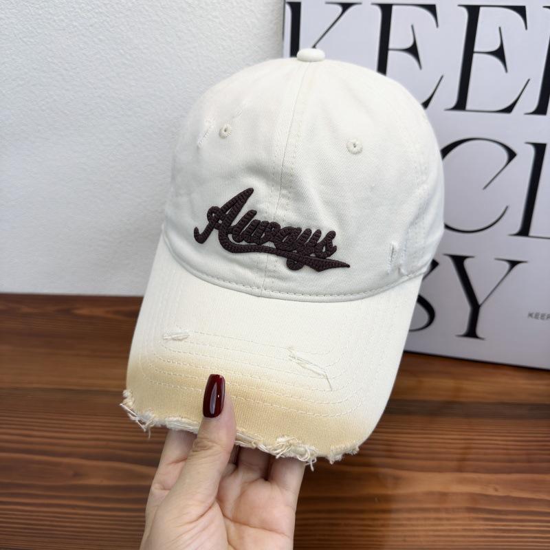 Gradual Change Hole Three-Dimensional Letter Embroidery Baseball Cap Men And Women Fashion Personality Couple Versatile Cap Spring And Autumn