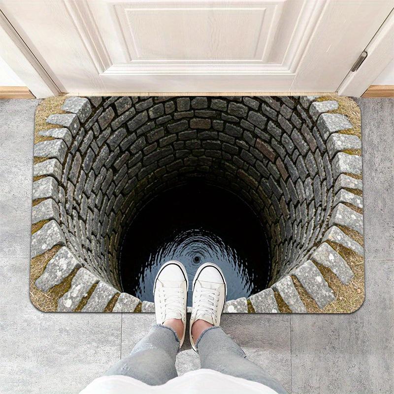 Vortex Well Mat: A Stunning Optical Illusion for Your Entrance | Unique Floor Mats | 3D Graphic Designs Skid resistant carpet
