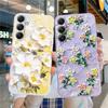 Pink Flowers Case For iPhone Samsung A55 S24 FE S25 M35 A06 Xiaomi Redmi Note 13 Pro 14C Huawei Honor Realme Shockproof Anti-Scratch Matte Phone Cover