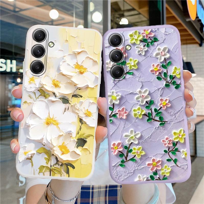 Pink Flowers Case For iPhone Samsung A55 S24 FE S25 M35 A06 Xiaomi Redmi Note 13 Pro 14C Huawei Honor Realme Shockproof Anti-Scratch Matte Phone Cover
