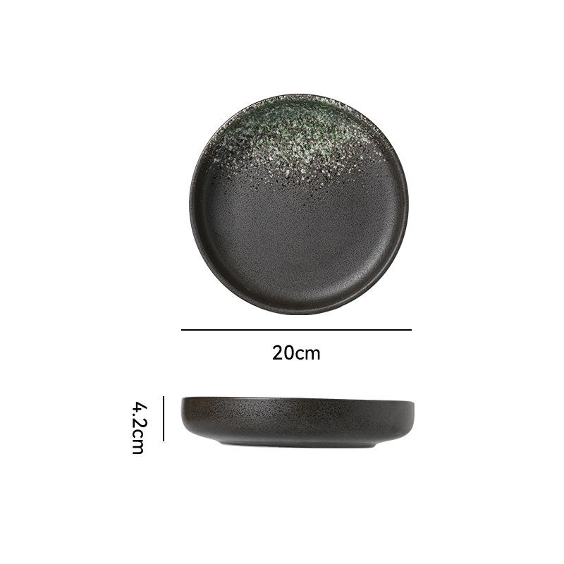 Japanese Retro Ceramic Tableware Rice Plate Restaurant Hotel Steak Plate Western Plate Household Deep Plate Soup Plate