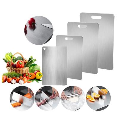 Titanium & 316 Stainless Steel Cutting Board - Double-Sided Food Grade Kitchen Board for Meat, Vegetables & Fruits