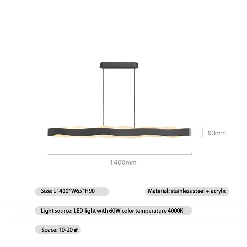 Modern Chandelier Kitchen Island Lighting Simple Gold Rectangle Hanging Lamps Fixtures Creative Dining Room Pendant Light Indoor