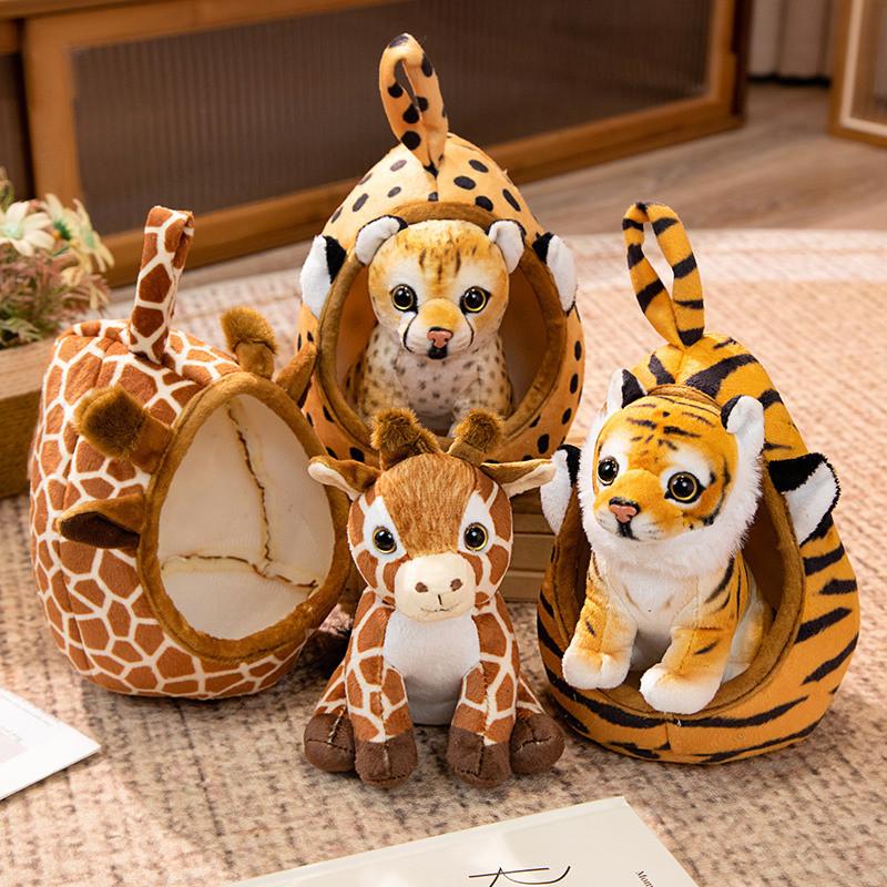 Tiger Simulation Little Pet Plush Stuffed Toy Pp Cotton Fill Kids Room Decor