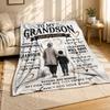 Grandmother and Grandson Walking Together Coral Fleece Blanket