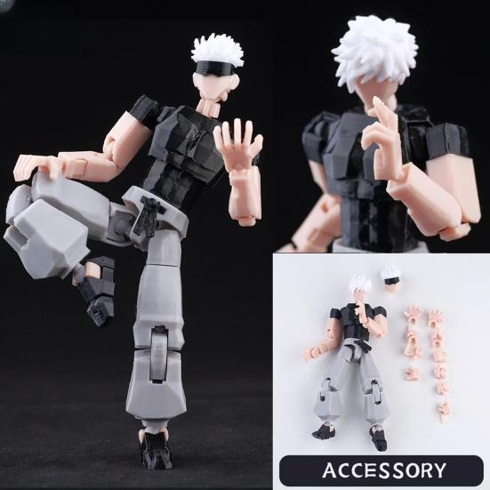 3D Printed Anime Character Figure, Movable Joints Action Figure with Accessories, Animation Model Ornament, Collectible Gift for Anime Fans