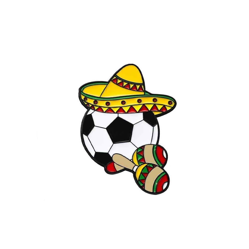 Waterproof Soccer Enamel Pin Badges, Cute Cartoon Football Brooches for Clothing Accessories