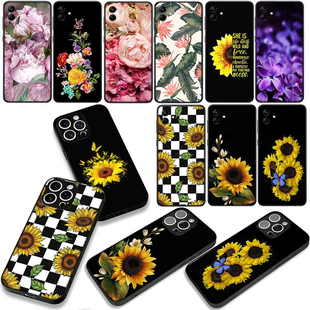 Phone Cover for Xiaomi Redmi 15C 15 A4 A5 9A 9T 10A 10C 9C NFC Note 11 9 10 Pro 8TCase Sunflower Lotus Flower Peony Rose Casing