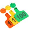 100Pack Livestock Cow Cattle TPU Ear Tag Signs No 001-500, Ear Tags Typing Copper Head Earrings Animal Identification Card
