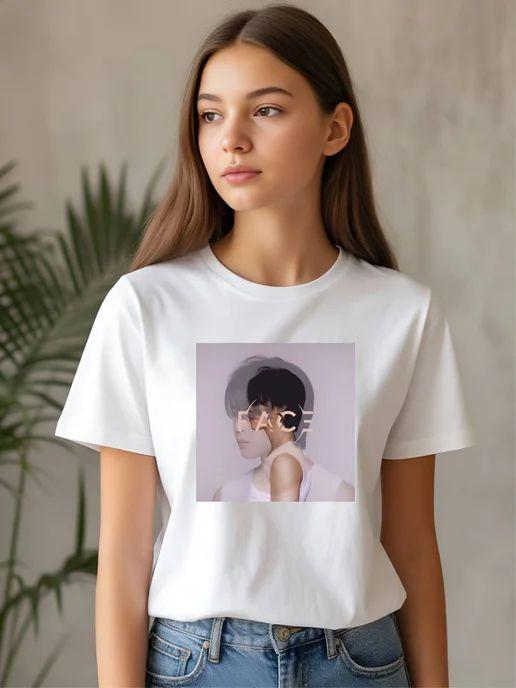 Jimin (Bts) bedrucktes Baumwoll-T-Shirt