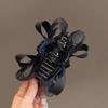 Bow Hair Clip Black Transparent High End Elegant Hair Accessory Acrylic Material for Girls Back Head Date Outfits