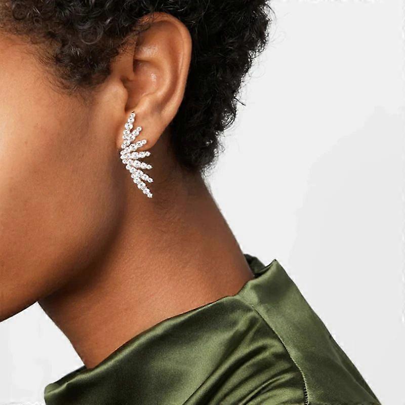 New Wing Rhinestone Earrings Wings Inlaid with Diamonds Simple Personality Trend Earrings Earrings for Women Silver