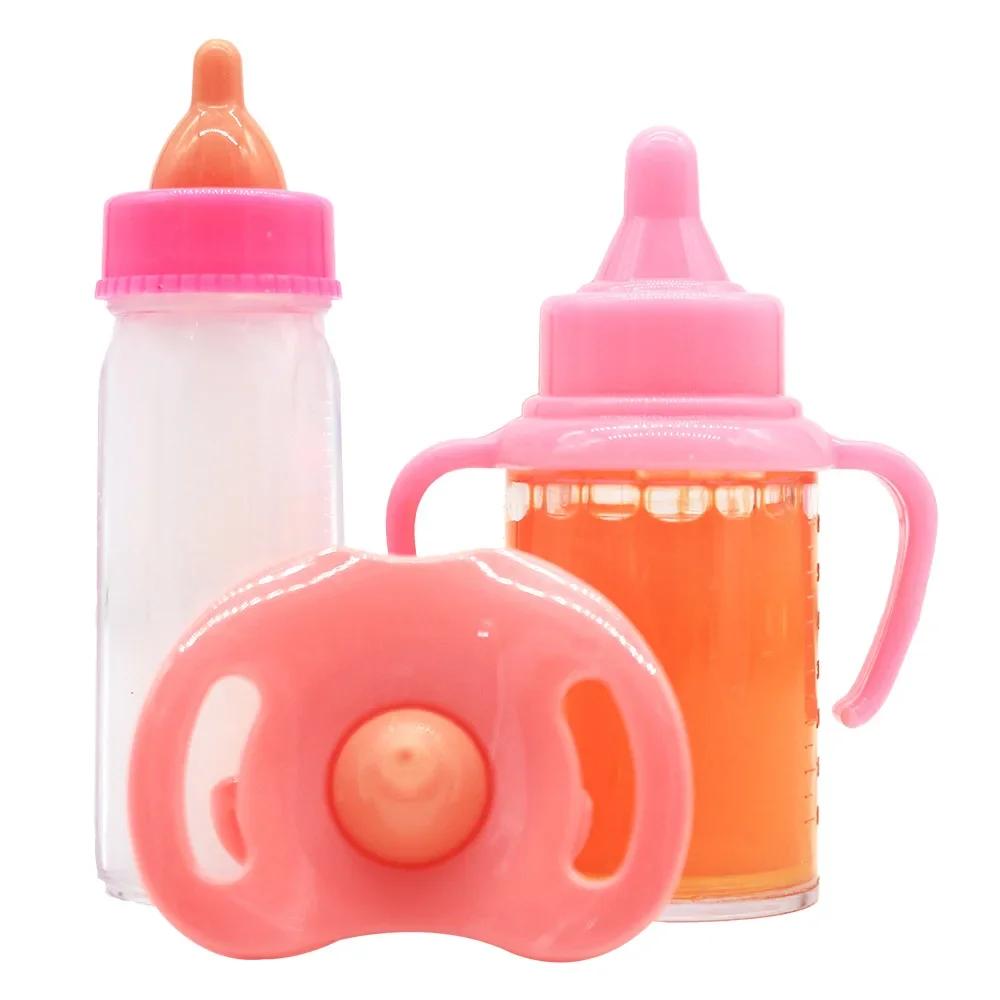 Velká sada lahviček na krmení pro panenky Baby Doll Hračka pro péči o miminka Kočárek 2ks Lahvičky na mléko a džus s dudákem pro panenky Baby