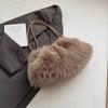 Furry Bag Women's 2025 Autumn New Fashion Simple Furry Shoulder Bag Texture Women's Portable Tote Bag