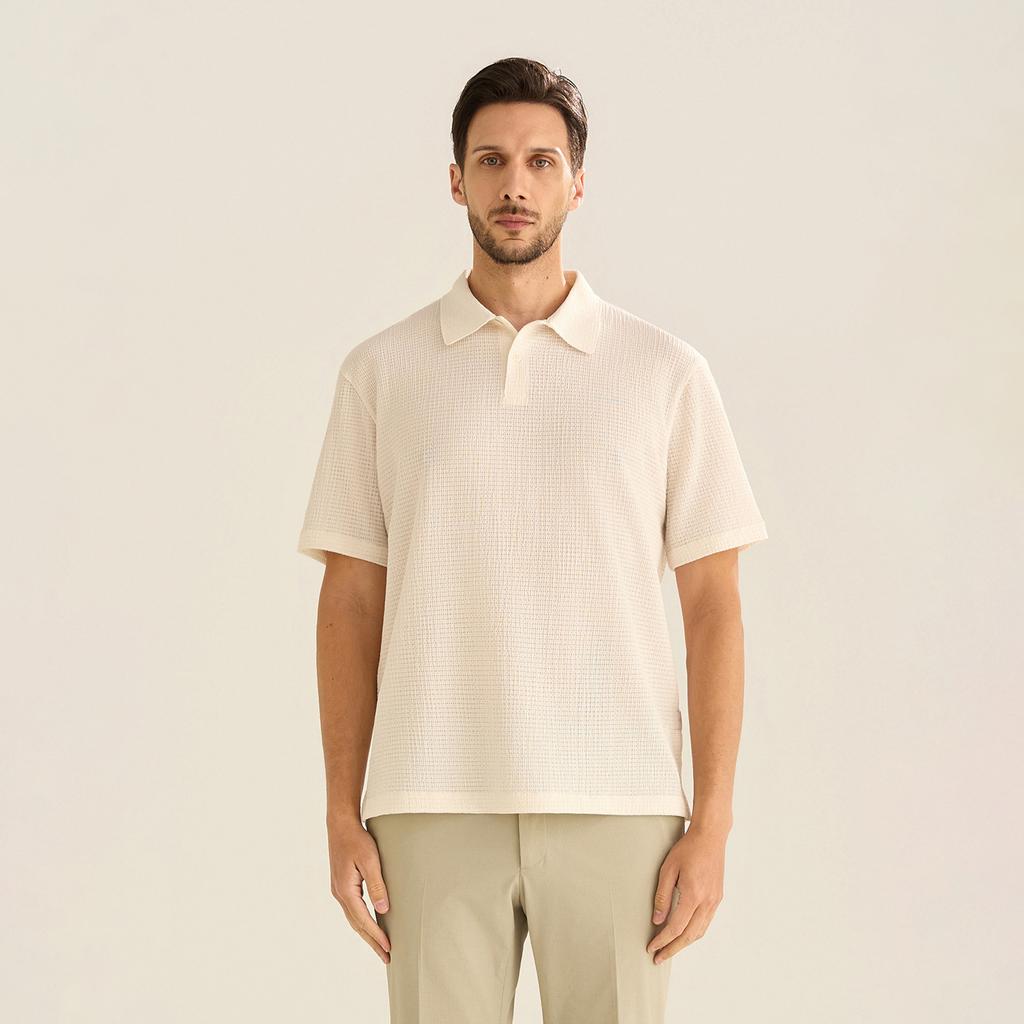 FERRAROMILANO Semi-Over Collar Sweater T-Shirt Ivory (Am0Gtty25261)