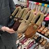 Retro round head plush shoes 2025 autumn and winter Mary Jane warm cotton shoes small leather shoes